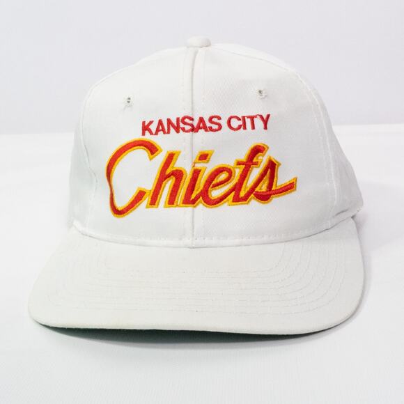 VTG Kansas City Chiefs SnapBack Hat Script Sports Specialties 90s All White RARE - Picture 1 of 13